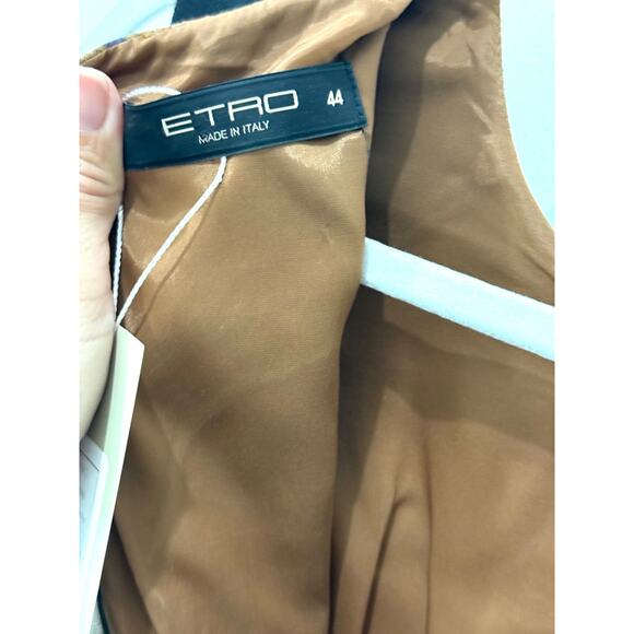 ETRO Patchwork Crewneck Sheath Dress Black Multicolor Women's Size IT 44/US 8-10 - Picture 4 of 5